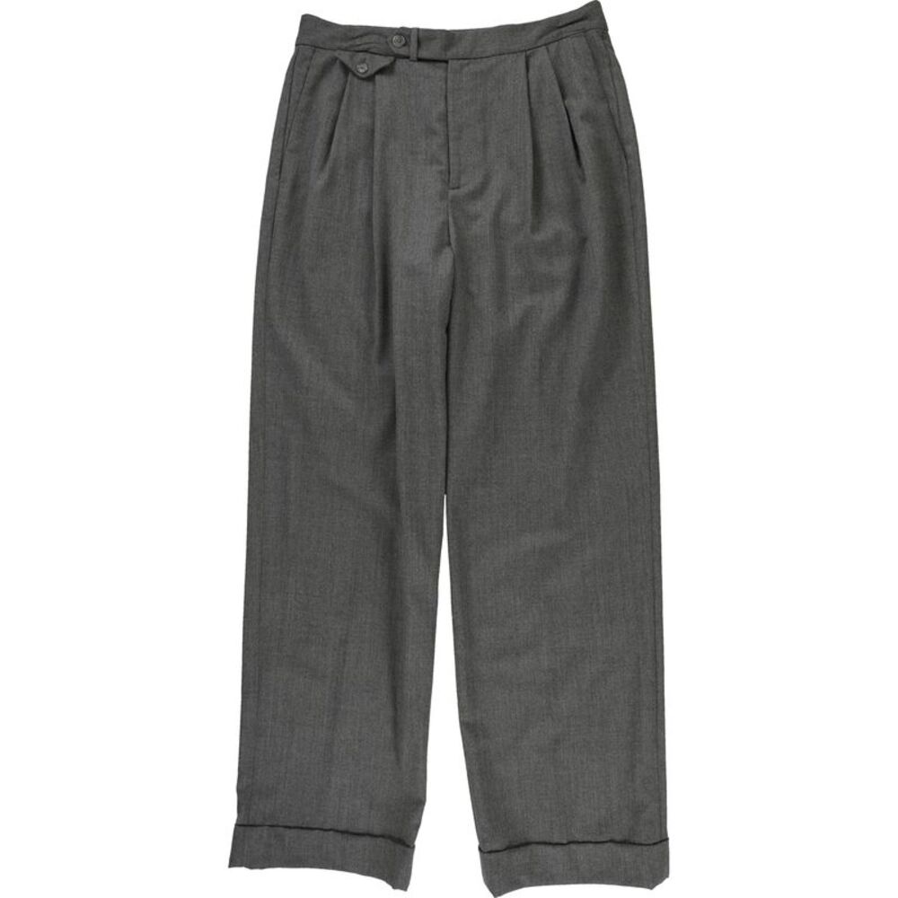 Ralph Lauren Womens Wool Twill Straight Leg Dress Pants, Grey, 12, DM